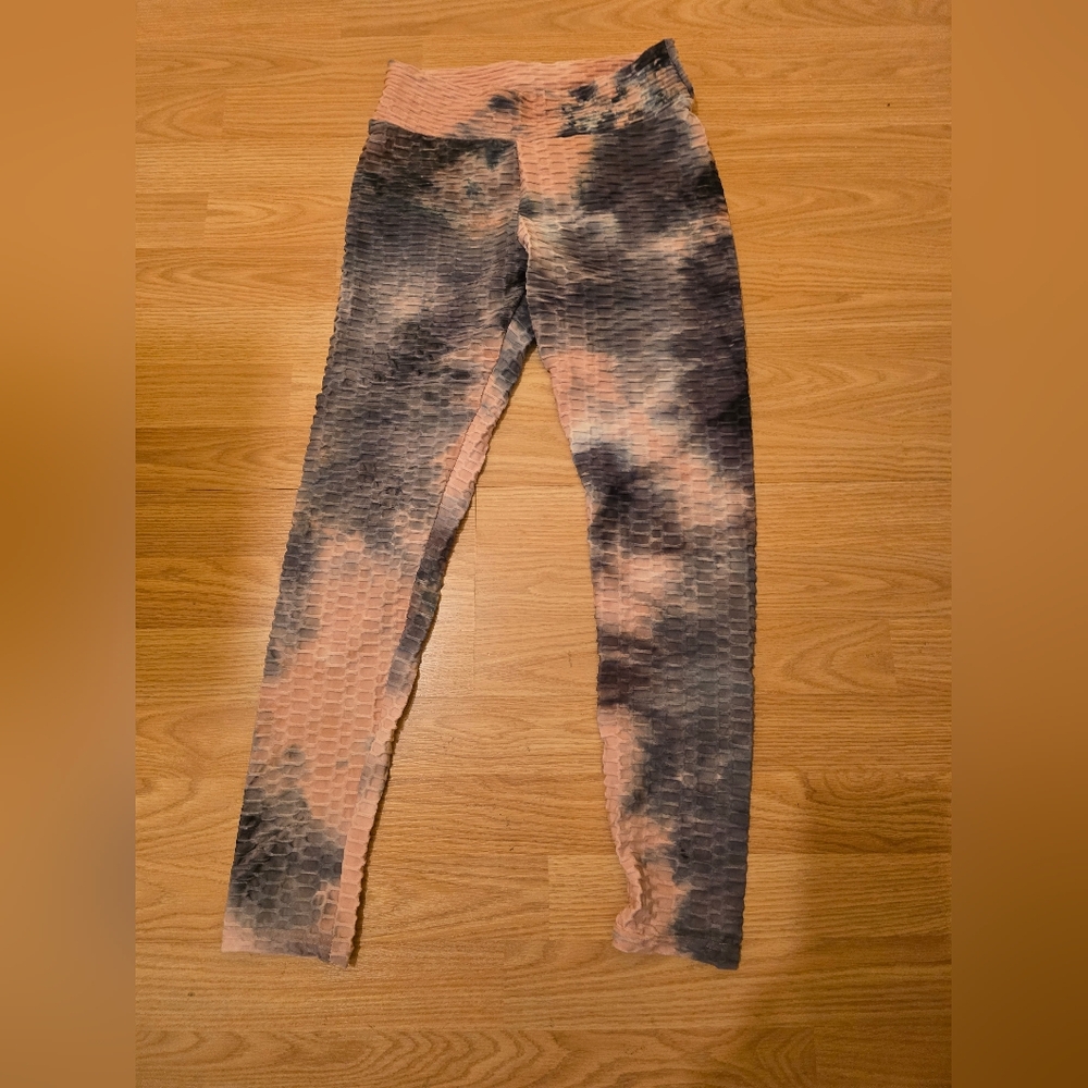 Tie-Dye Textured Womens Leggings